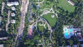 Aerial flight above Moghioros park in Bucharest Romania