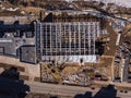 Aerial flight over a construction site. Aerial photography Royalty Free Stock Photo