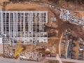 Aerial flight over a construction site. Aerial photography Royalty Free Stock Photo