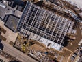 Aerial flight over a construction site. Aerial photography Royalty Free Stock Photo