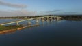 Aerial fly pass Hindmarsh Island bridge Goolwa