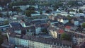 Aerial flyover of an housing area in a german city - wuppertal nordrhein westfalen