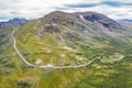 Aerial footage of Aurlandsfjellet - National Scenic Routes in Norway