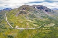Aerial footage of Aurlandsfjellet - National Scenic Routes in Norway.
