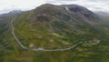 Aerial footage of Aurlandsfjellet - National Scenic Routes in Norway.