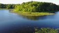 Aerial Footage of Beautiful Lake on Cape Cod