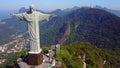 Aerial Footage of Christ the Redeemer in Rio de Janeiro, Brazil