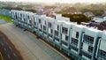 Aerial Footage of empty abandoned and a quiet office area streets of Bekasi - Indonesia during Covid-19 corona virus outbreak epid