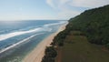 Aerial footage of empty beach