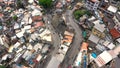 Aerial footage of favela da Rocinha, the Biggest Slum in Latin America.