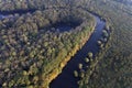 Aerial footage of flood forest along the Lonja River