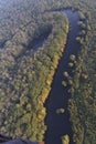 Aerial footage of flood forest along the Lonja River