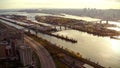 Aerial Footage of Montreal and Longueuil City, Quebec, Canada