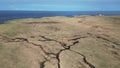 Aerial footage over crofting countryside on the Isle of Lewis, Scotland