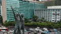 Ungraded Aerial Footage of Selamat Datang Monument in Jakarta, Indonesia.