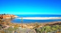 Aerial footage of the South Australian Southport Onkaparinga River estuary.