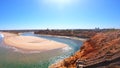 Aerial footage of the South Australian Southport Onkaparinga River estuary.