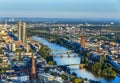 Aerial of Frankfurt with ECB Royalty Free Stock Photo