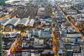 Aerial of Frankfurt by night Royalty Free Stock Photo