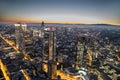 Aerial of Frankfurt by night Royalty Free Stock Photo