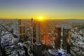 Aerial of Frankfurt by night Royalty Free Stock Photo