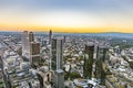 Aerial of Frankfurt by night Royalty Free Stock Photo