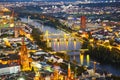 Aerial of Frankfurt by night Royalty Free Stock Photo