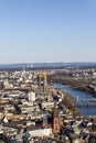 Aerial of Frankfurt with river main