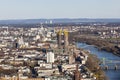 Aerial of Frankfurt with river main