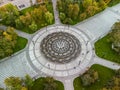 Aerial Freedom Square fountain Kharkiv, Ukraine