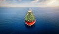 Aerial front view of a heavy crude oil tanker Royalty Free Stock Photo