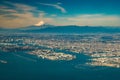 Aerial fuji mountain with tokyo cityscape view Royalty Free Stock Photo