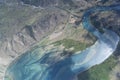 Winding shoals at lake Waitaki, New Zealand