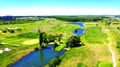 Aerial. Golf course landscape. Royalty Free Stock Photo