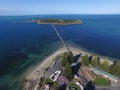 Aerial of Granite Island & Causeway at Victor Harbor