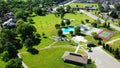 Aerial of Grant Kett Park in Hagersville, Ontario, Canada 4K