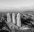 Aerial grayscale of the Cevahir Sky City Royalty Free Stock Photo