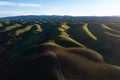 Aerial of Green Hills With Shadow and Light, California Royalty Free Stock Photo