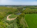 Aerial greenery and wild lake drying and swamping Royalty Free Stock Photo