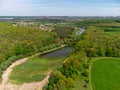 Aerial greenery and wild lake drying and swamping Royalty Free Stock Photo