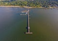 High above Fairhope Pier on Mobile Bay, Alabama Royalty Free Stock Photo