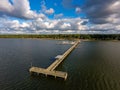 High above Fairhope Pier on Mobile Bay, Alabama Royalty Free Stock Photo