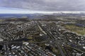 Aerial of Hafnarfjordur and Reykjavik city