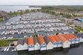 Aerial from the harbor from Huizen in Netherlands Royalty Free Stock Photo