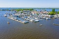 Aerial from the harbor at the Loosdrechtse Plassen in Netherlands