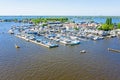 Aerial from the harbor at the Loosdrechtse Plassen in the Netherlands Royalty Free Stock Photo