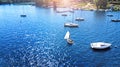 Aerial. Harbour with a parked yachts. Royalty Free Stock Photo