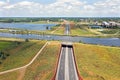 Aerial from the Hendrik Bulthuis aquaduct in Friesland the Netherlands