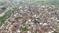 Aerial high city view of neighbourhood in Jos, Nigeria