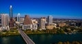 Aerial High View Over Austin Looking East Urban Industrial Austin Texas 2016 Skyline Aerial